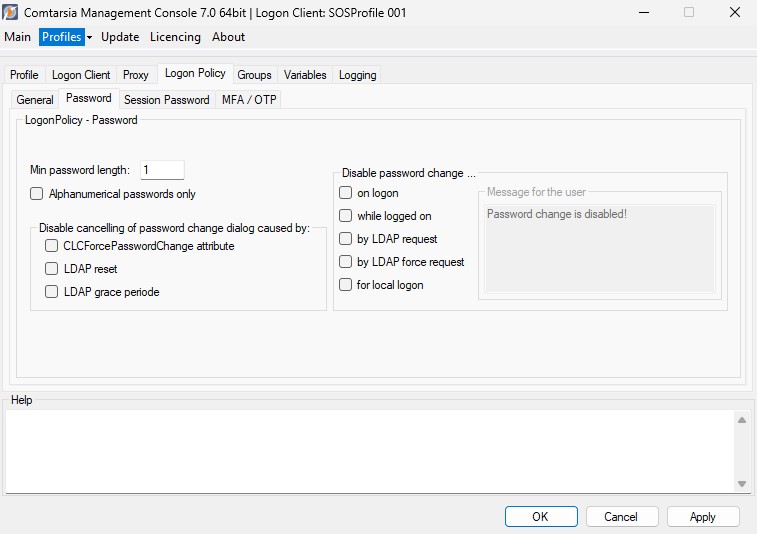 Logon Policy Password