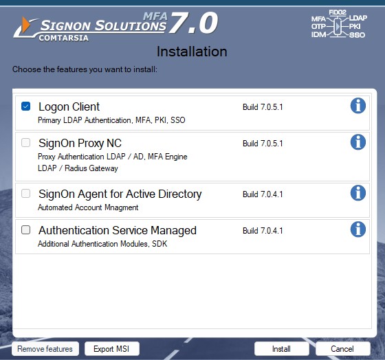 Logon Client 7.0 UAC Logon Tile