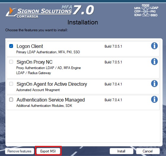 Logon Client 7.0 Installer MSI